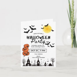 Spaß & Spooky Halloween-Party Einladung mit Jack-