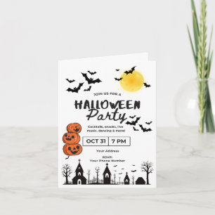 Spaß & Spooky Halloween-Party Einladung mit Jack-