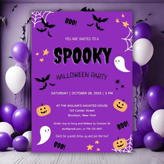 Spaß Spooky Kids Halloween Kostüm Party Einladung