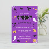 Spaß Spooky Kids Halloween Kostüm Party Einladung (Stehend Vorderseite)