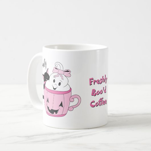 Spaß Spooky Niedlich Halloween personalisierte Mug Kaffeetasse (Vorderseite Links)