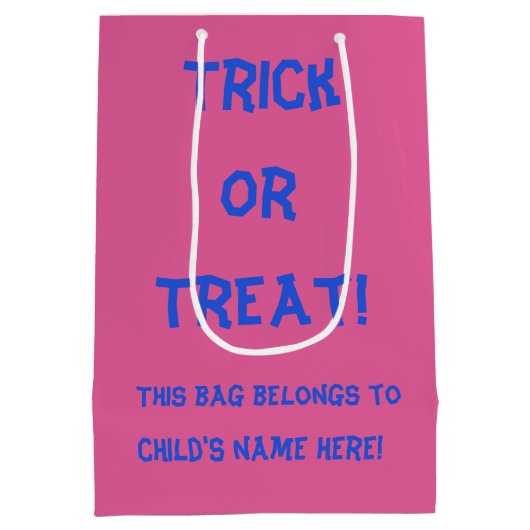 Spaß Spooky Personalisiert Trick oder Trete Mittlere Geschenktüte (Rückseite)