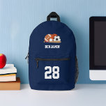 Spaß Sport Fan Personalisiert Bedruckter Rucksack<br><div class="desc">Freuen Sie sich auf ein individuelles Design mit einem sportlichen Thema. Personalisieren Sie es mit einem Namen oder einem beliebigen Text Ihrer Wahl für ein freundliches Design.</div>