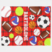 Spaß Sport Kinder modern Fleecedecke (Vorderseite (Horizontal))