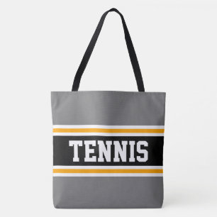 Spaß Sportlich Grau Schwarz Weiß Orange TENNIS Str Tasche