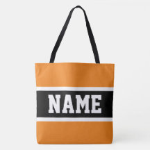 Spaß sporty Bold Orange Black Stripes Ihr Text