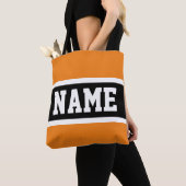 Spaß sporty Bold Orange Black Stripes Ihr Text Tasche (Von Nahem)