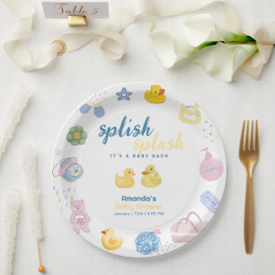 Spaß Spritz Spritz Gummiente Bad Baby Shower Pappteller