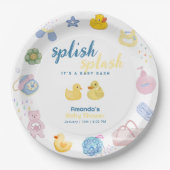 Spaß Spritz Spritz Gummiente Bad Baby Shower Pappteller (Vorderseite)