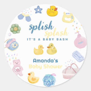 Spaß Spritz Spritz Gummiente Bad Baby Shower Runder Aufkleber