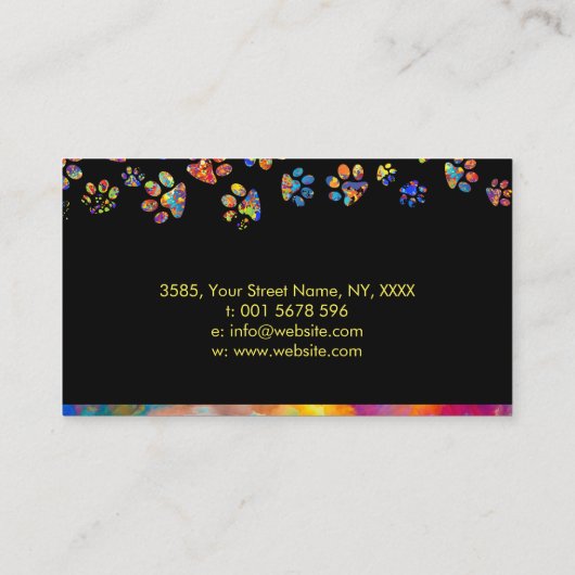 Spaß Spritzer Hunde - Hunde Walker /Sitter Visitenkarte (Rückseite)