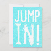 Spaß-Sprung in der Pool-Party Einladung (Vorderseite)