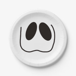 Spaß, spuke, Geistergesicht zu Halloween Pappteller