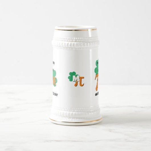 Spaß St Patrick's Day Pi Day Math Monogram Bierglas (Mittel)