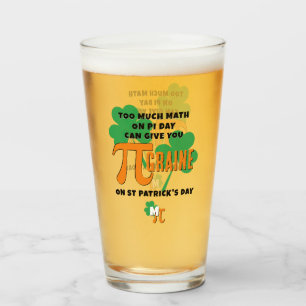 Spaß St Patrick's Day Pi Day Math Monogram Glas