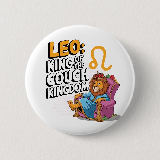 Spaß-Sternzeichen Löwe Design Button (Vorderseite)