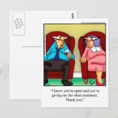 Spaß "Stille Behandlung" Postkarte (Vorne/Hinten)