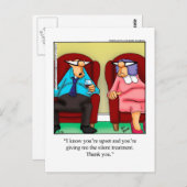 Spaß "Stille Behandlung" Postkarte (Vorne/Hinten)