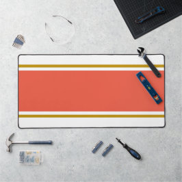 Spaß Stilvolle, feine, orange Streifen auf Weiß Schreibtischunterlage