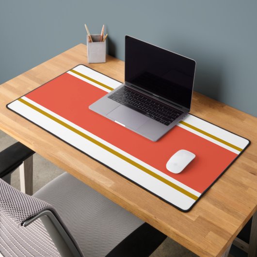 Spaß Stilvolle, feine, orange Streifen auf Weiß Schreibtischunterlage (Büro 2)