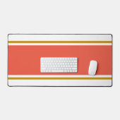 Spaß Stilvolle, feine, orange Streifen auf Weiß Schreibtischunterlage (Tastatur & Maus)