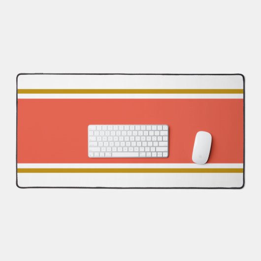 Spaß Stilvolle, feine, orange Streifen auf Weiß Schreibtischunterlage (Tastatur & Maus)