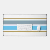 Spaß Stilvolle Slate Sky Blue Racing Streifen auf Schreibtischunterlage (Tastatur & Maus)