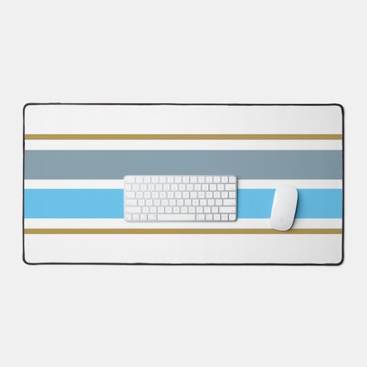 Spaß Stilvolle Slate Sky Blue Racing Streifen auf  Schreibtischunterlage (Tastatur & Maus)