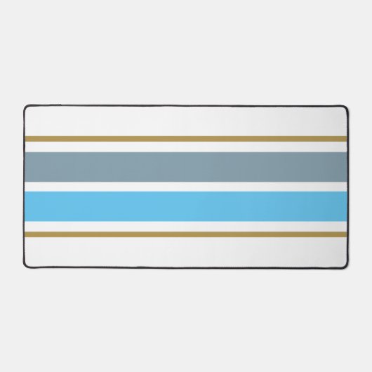 Spaß Stilvolle Slate Sky Blue Racing Streifen auf  Schreibtischunterlage (Vorderseite)