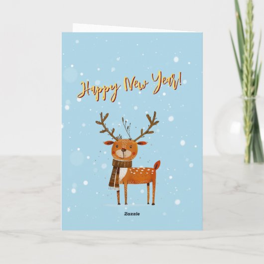 Spaß Stilvoller Wasserfarben-Rentierbaum Karte (Rückseite)