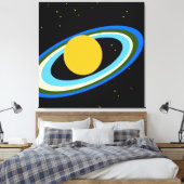 Spaß strahlend farbenfroher Planet Saturn im Weltr Leinwanddruck (Insitu (Schlafzimmer))
