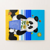 Spaß Strand panda Bär Kinder Puzzle (Horizontal)