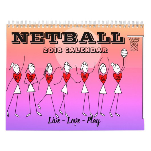 Spaß-Strichmännchen-Inspirational ZitateNetball Kalender (Titelbild)