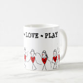 Spaß-Strichmännchen-SpielerNetball Kaffeetasse (VorderseiteRechts)