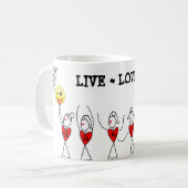 Spaß-Strichmännchen-SpielerNetball Kaffeetasse (Vorderseite Links)