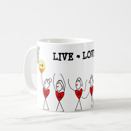 Spaß-Strichmännchen-SpielerNetball Kaffeetasse (Vorderseite Links)