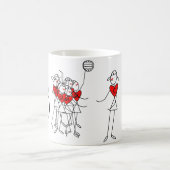 Spaß-Strichmännchenpersonalisierter Netball Kaffeetasse (Mittel)