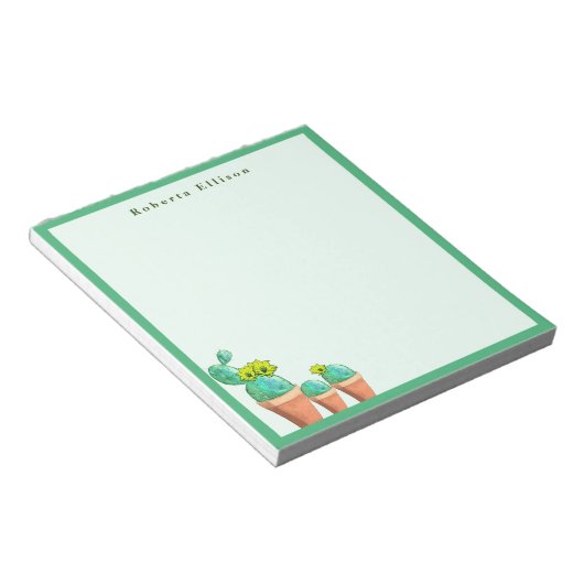Spaß Südwestlich gepotted Cactus Blume Custom Notizblock (angewinkelt)