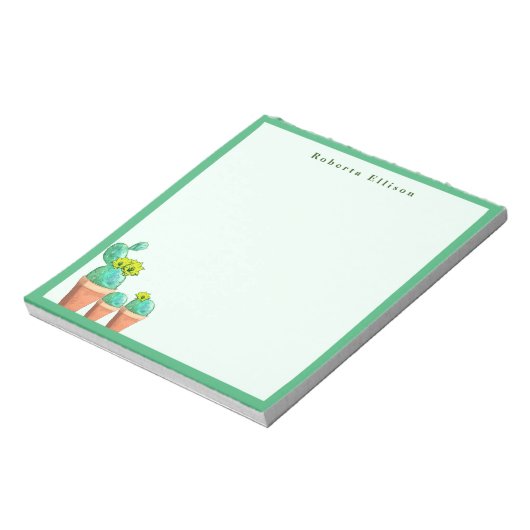 Spaß Südwestlich gepotted Cactus Blume Custom Notizblock (Rotiert)
