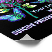 Spaß Suizidprävention Bewusstsein für Ihr Leben Bl Poster (Ecke)