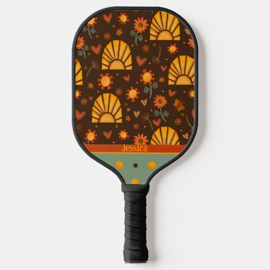 Spaß Sunshine Custom, Inspirivity Retro Modern Pickleball Schläger (Vorderseite)