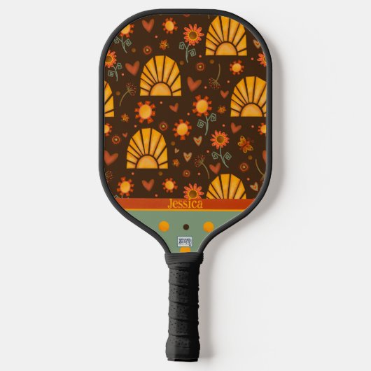 Spaß Sunshine Custom, Inspirivity Retro Modern Pickleball Schläger (Rückseite)