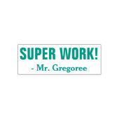 Spaß "SUPER WORK!" + Name des Autors Permastempel (Design)