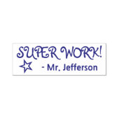Spaß "SUPER WORK!" + Teacher's Name Rubber Briefma Permastempel (Design)