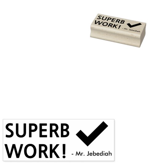 Spaß "SUPERB WORK!" + Teacher's Name Rubber Briefm Gummistempel (Stempel)