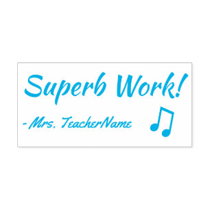 Spaß "Superb Work!" + Tutor-Name Rubber-Briefmarke Permastempel