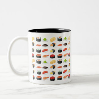 Spaß-Sushimuster Zweifarbige Tasse