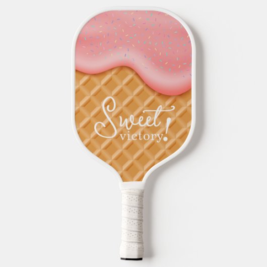 Spaß süß Sieg Sprinkles Eiscreme Kone rosa Pickleball Schläger (Rückseite)