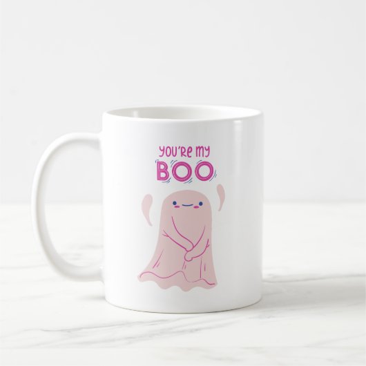 Spaß Süße Adorable Pink Ghost Zuneigung Kaffeetasse (Links)
