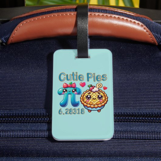 Spaß "Süsse Pies" Niedlich Pi Symbol & Pie Pub Gepäckanhänger (Rückseite Insitu 4)